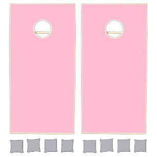 Baby pink solid color cornhole set