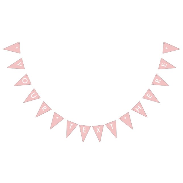 Baby Pink Solid Color Customize It Bunting Flags (All)