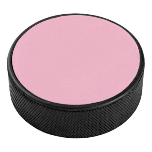 Baby pink solid color hockey puck