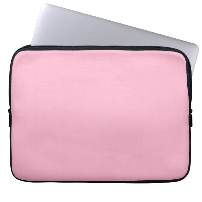 Baby pink solid color laptop sleeve (Front)