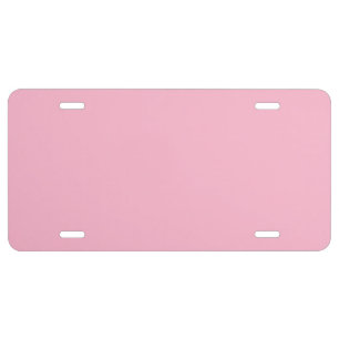 Baby pink solid color license plate
