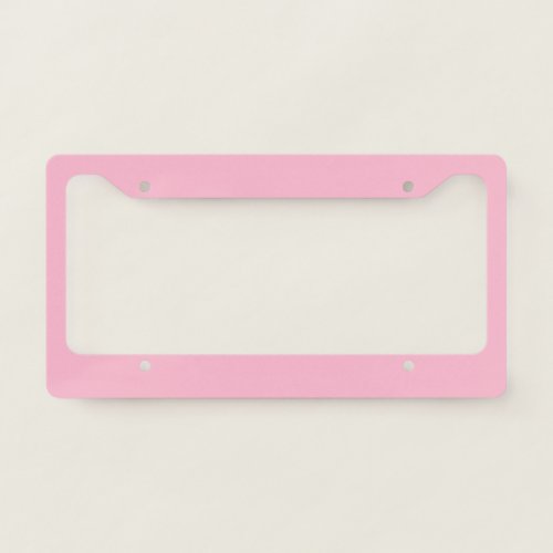 Baby pink solid color license plate frame