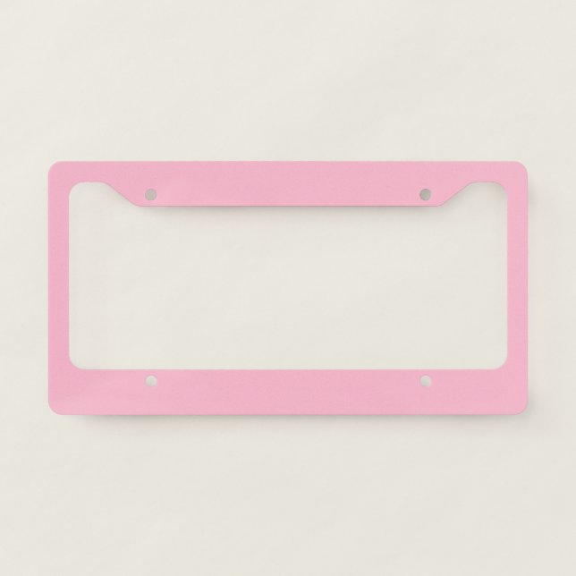 Baby pink solid color license plate frame (Front)