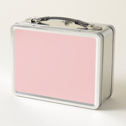 Baby Pink Solid Color Metal Lunch Box