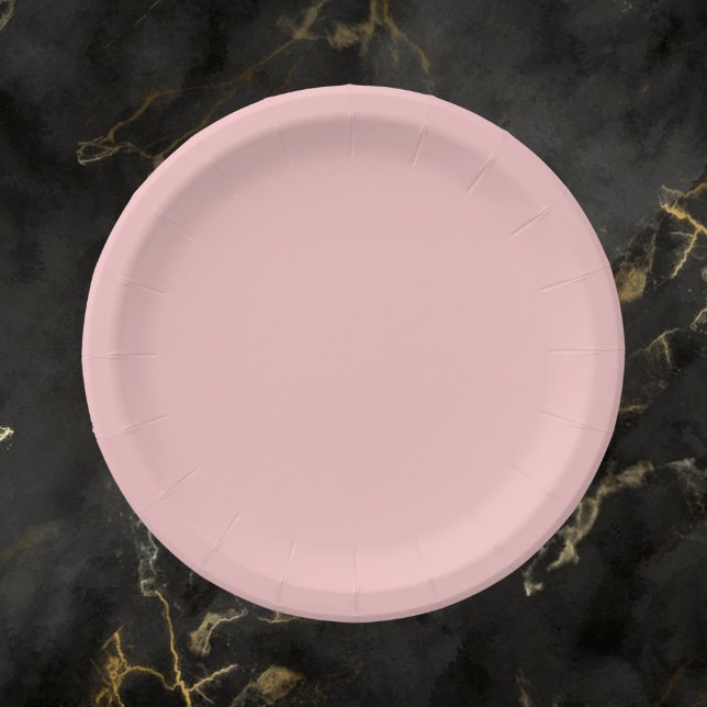 Baby Pink Solid Color Paper Plates (Creator Uploaded)