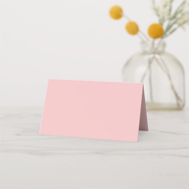 Baby Pink Solid Color Place Card (Front)
