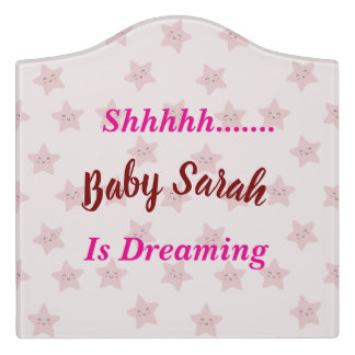 Baby pink star door sign