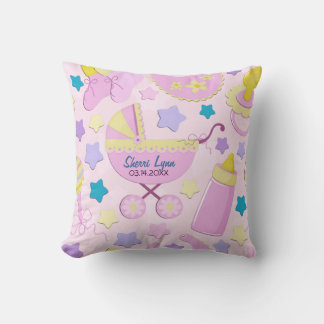 Baby Pink Stars and Carriage Keepsake Pillow