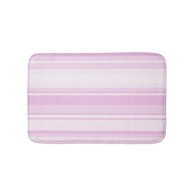 Baby pink stripes bathroom mat (Front)