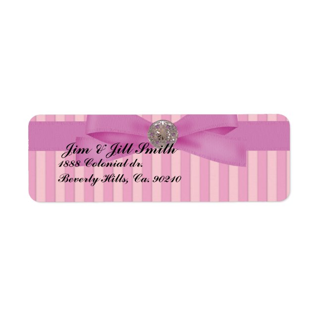 Baby Pink Stripes Elegance Return Label (Front)