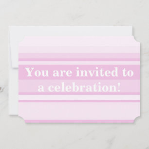 Baby pink stripes invitation