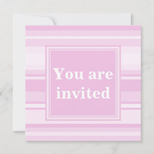 Baby pink stripes invitation