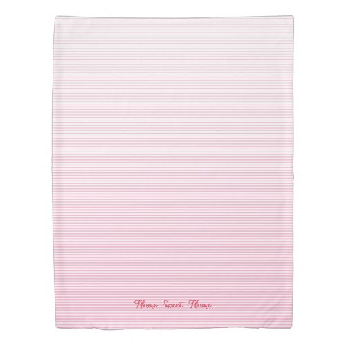 Baby Pink Stripes Modern Pattern Chic Monogrammed Duvet Cover