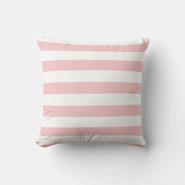 Baby Pink Stripes; Striped Throw Pillow (Front)
