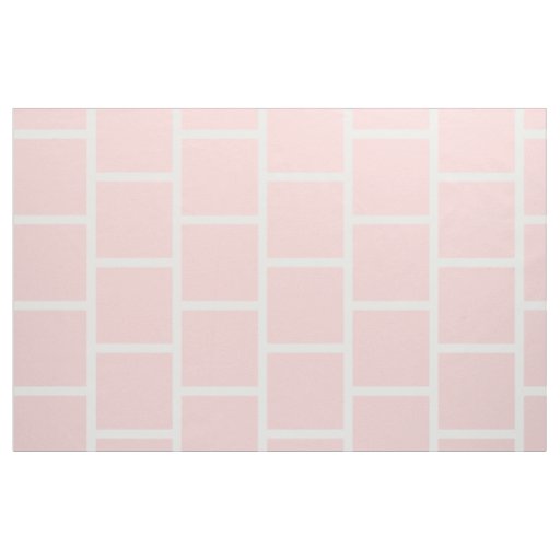 Baby Pink Subway Tiles on White Fabric