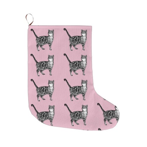 Baby Pink Tabby Cat Cats Christmas Stocking