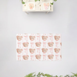Baby Pink Teddy Bears and Bows Rug