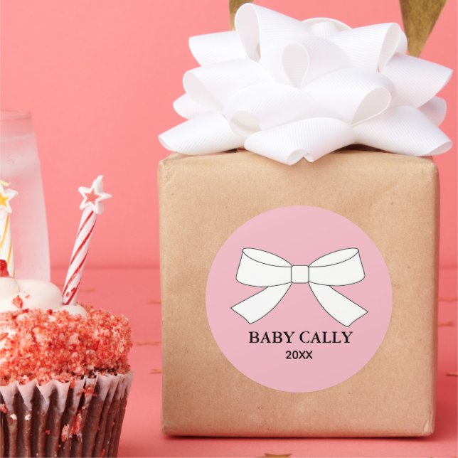 BABY Pink Tiara Party Classic Round Sticker (Party)