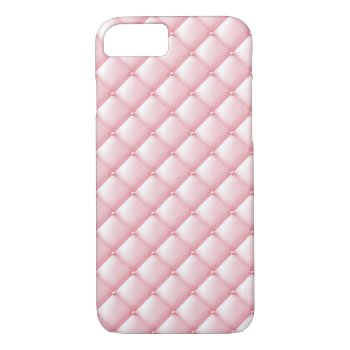 Baby Pink Tuft Leather Buttons Plush Iphone 8/7 Case by SterlingMoon at Zazzle