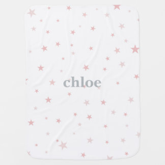Baby Pink Twinkle Little Star Girl Nursery Receiving Blanket