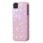 Baby Pink/White Glitter iPhone 4 Cover (Back Left)