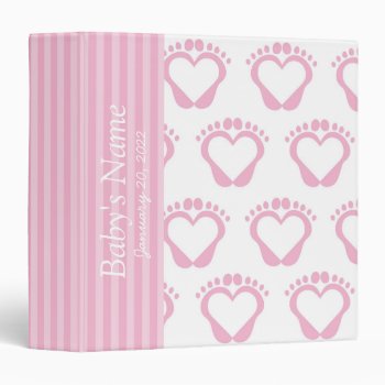 Baby Pink & White Photo Album 3 Ring Binder by Precious_Baby_Gifts at Zazzle