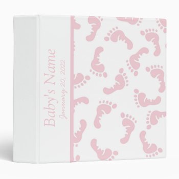 Baby Pink & White Photo Album 3 Ring Binder by Precious_Baby_Gifts at Zazzle
