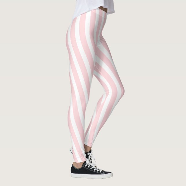 Baby Pink & White Stripe Leggings (Right)