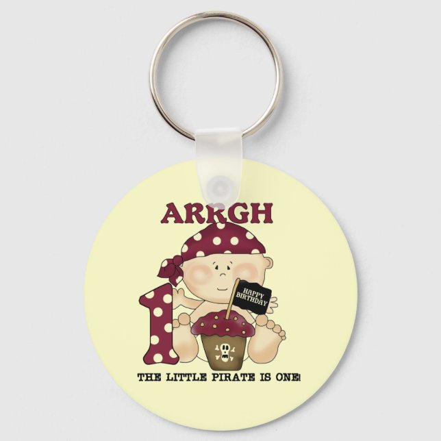 Baby Pirate 1st Birthday Tshirts and Gifts Keychain (Front)