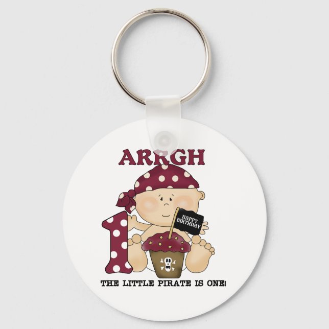 Baby Pirate 1st Birthday Tshirts and Gifts Keychain (Front)