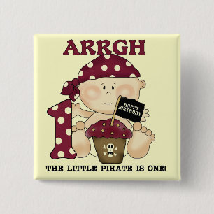Baby Pirate 1st Birthday Tshirts and Gifts Pinback Button
