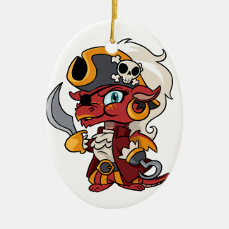Baby Pirate Dragon Ceramic Ornament