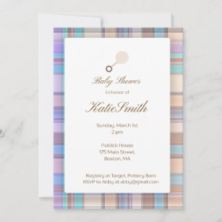 Baby Plaid Invitation