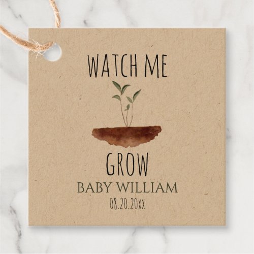 Baby Plant Watch Me Grow  Favor Tags