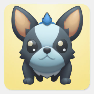 Baby Pokemon Style French Bulldog Square Sticker