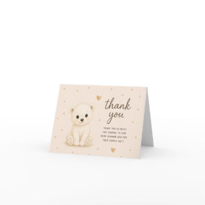 Baby Polar Bear Cub Baby Shower Thank You Card