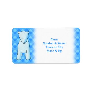 Baby Polar Bear Cute Animal. Blue Icy Winter Theme Label by Animal_Art_By_Ali at Zazzle