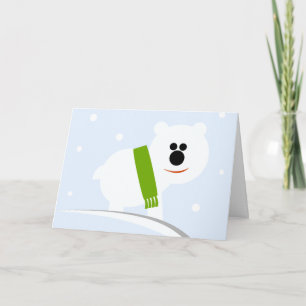 Baby Polar Bear Holiday Greeting Christmas Card