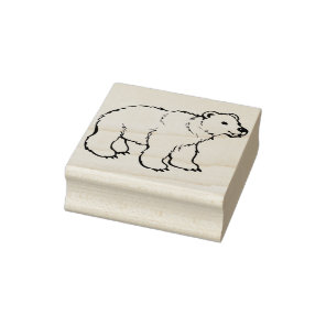 baby polar bear illustration art stamp