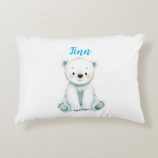 Baby Polar Bear Nursery Lumbar Pillow | Custom Nam