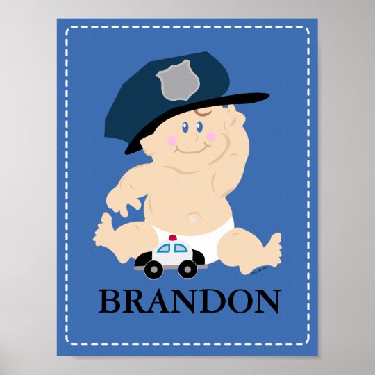 Baby POLICE OFFICER Nursery Room Art Print Gift | Zazzle.com