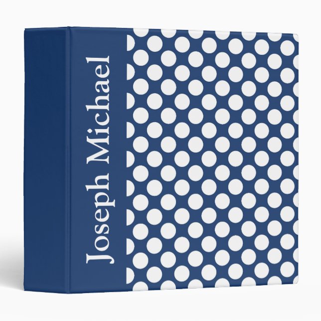 Baby Polka Dot Personalized Custom Photo Album 3 Ring Binder (Front/Spine)