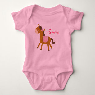 Baby Pony Horse Personalized Baby Creeper T-Shirt