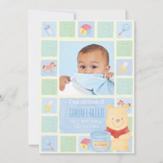 Baby Pooh and Hunny Birth Announcement