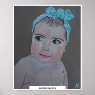 Baby Portrait Painting by Alfred Fox Poster