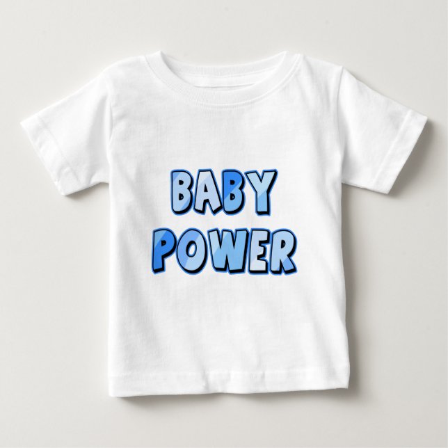 BABY POWER in Blue T-Shirt (Front)