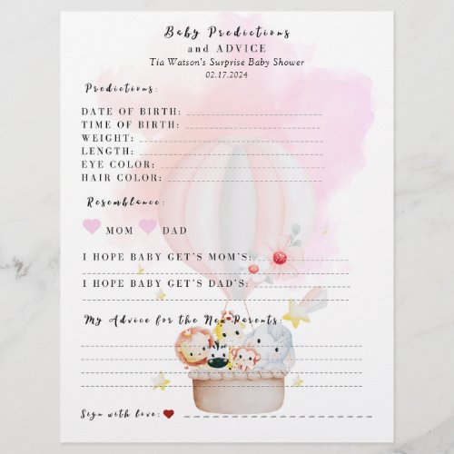  Baby Prediction  Advice Game Baby Shower
