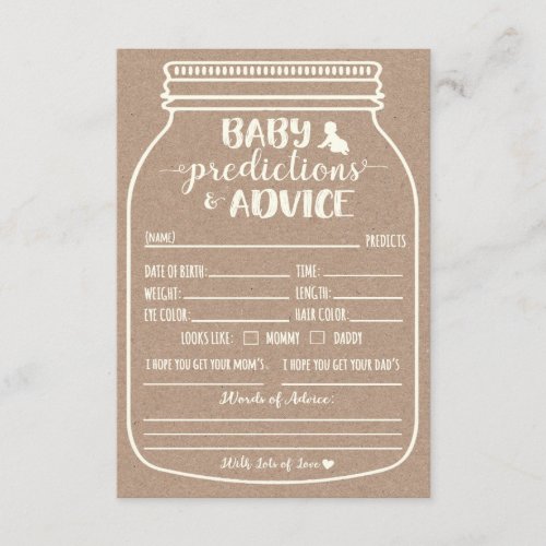 Baby Prediction and Advice Enclosure Card