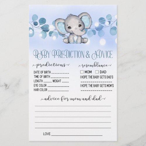 Baby Prediction and Advice Game Baby Shower Game