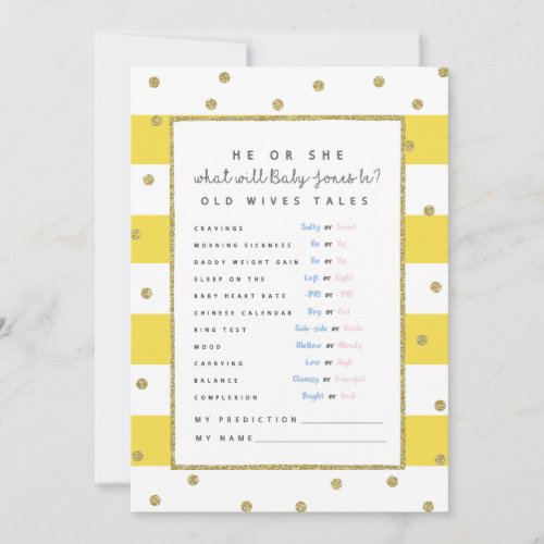 baby prediction card baby shower game mom to be